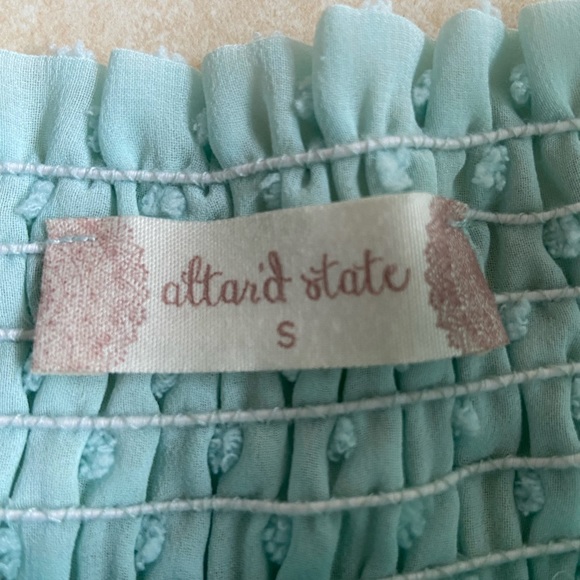 Altar’d State mint green aqua Swiss dot skirt sz small spring Easter - Picture 4 of 6